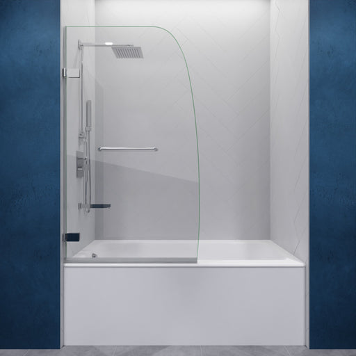 ANZZI SD-AZ10-01CH Grand 30" x 55" Frameless Hinged Tub Door with Clear Glass and Tsunami, product view