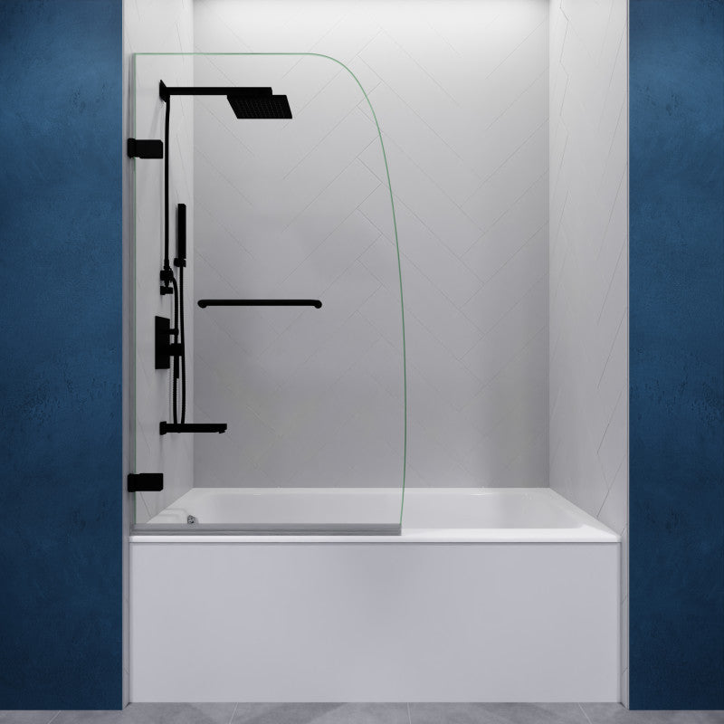 ANZZI SD-AZ10-01MB Grand 30" x 55" Frameless Hinged Tub Door with Clear Tempered Glass an, product view