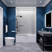 ANZZI SD-AZ10-01MB Grand 30" x 55" Frameless Hinged Tub Door with Clear Tempered Glass an, product view 2