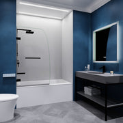ANZZI SD-AZ10-01MB Grand 30" x 55" Frameless Hinged Tub Door with Clear Tempered Glass an, product view 3