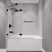 ANZZI SD-AZ11-01MB Herald 48" x 58" Frameless Hinged Tub Door with Clear Tempered Glass a, product view