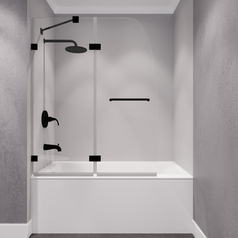 ANZZI SD-AZ11-01MB Herald 48" x 58" Frameless Hinged Tub Door with Clear Tempered Glass a, product view