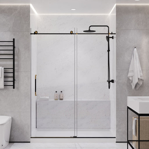 ANZZI SD-AZ13-02MBBG Frameless Sliding Shower Door product photo