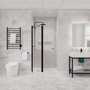 ANZZI SD-AZ14-01MB Frameless Shower Door matte black, wide room view