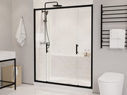 ANZZI SD-AZ15-01MB Frameless Shower Door matte black, front room view