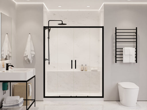 ANZZI SD-AZ15-01MB Frameless Shower Door matte black, wide room view