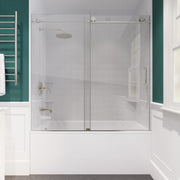 ANZZI SD-AZ17-01BN Don Series 56 to 60" x 62" Frameless Sliding Tub Door in Brushed Nicke, product view