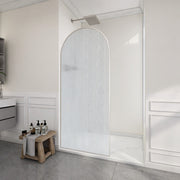 ANZZI SD-AZ18-01BN-FL Framed Shower Screen brushed nickel, fluted glass, room view