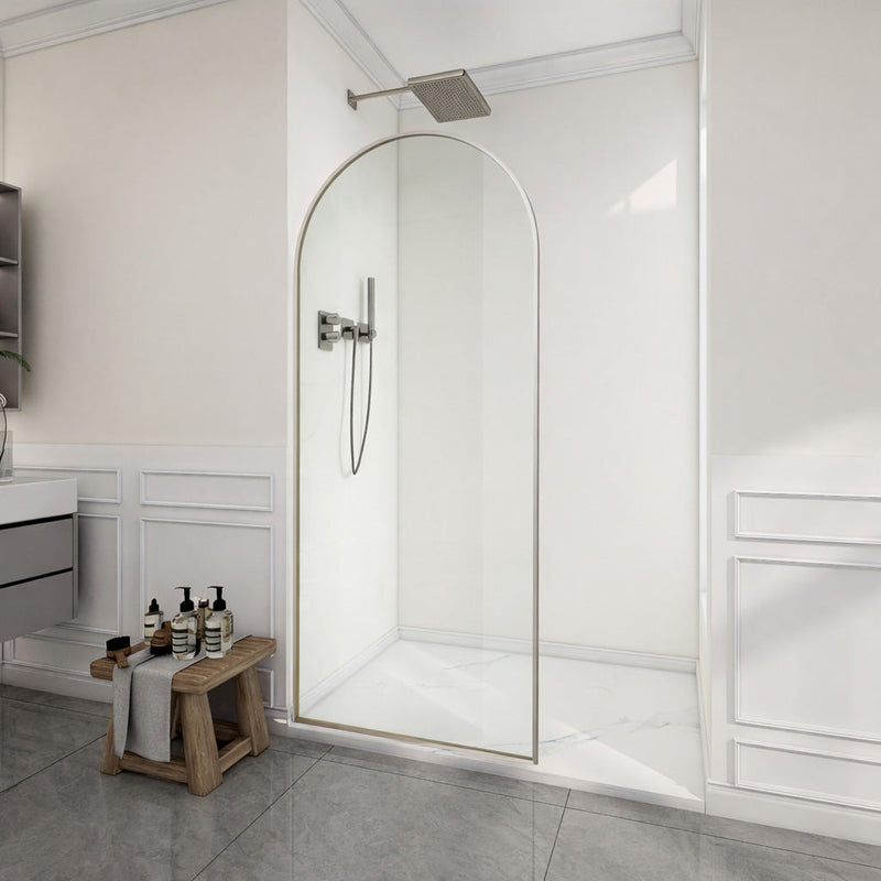 ANZZI SD-AZ18-01BN Framed Shower Screen brushed nickel, clear glass, room view