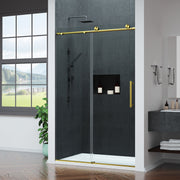 ANZZI SD-AZ20-01BG Frameless Sliding Shower Door brushed gold, angled room view