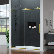 ANZZI SD-AZ20-02BG Frameless Sliding Shower Door brushed gold, angled room view