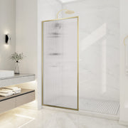 ANZZI SD-AZ22-01BG-FL Framed Shower Screen brushed gold, fluted glass, front room view