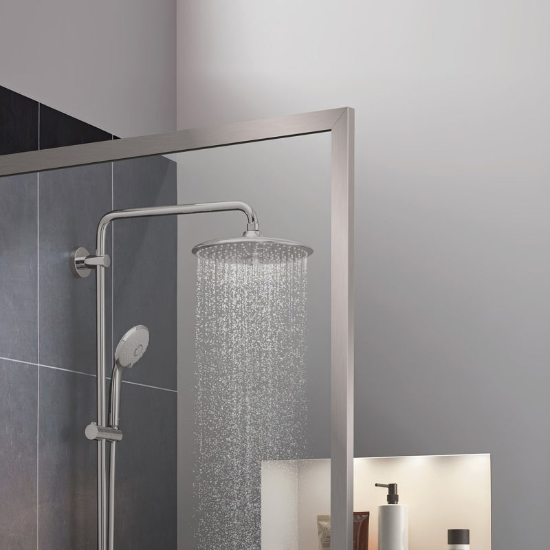 ANZZI SD-AZ22-01BN Framed Shower Screen brushed nickel, clear glass, close view of frame