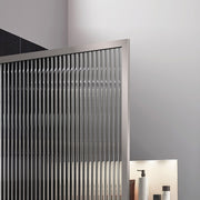 ANZZI SD-AZ22-01BN-FL Framed Shower Screen brushed nickel, fluted glass, close view of fluted glass