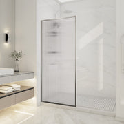 ANZZI SD-AZ22-01BN-FL Framed Shower Screen brushed nickel, fluted glass, front room view