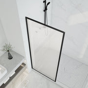 ANZZI SD-AZ22-01MB-FL Framed Shower Screen matte black, fluted glass, angled top view