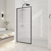 ANZZI SD-AZ22-01MB-FL Framed Shower Screen matte black, fluted glass, front room view