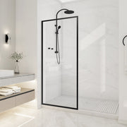 ANZZI SD-AZ22-01MB Framed Shower Screen matte black, clear glass, front room view