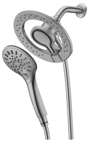 ANZZI SH-AZ067BN Valkyrie shower head in brushed nickel, white background view 1