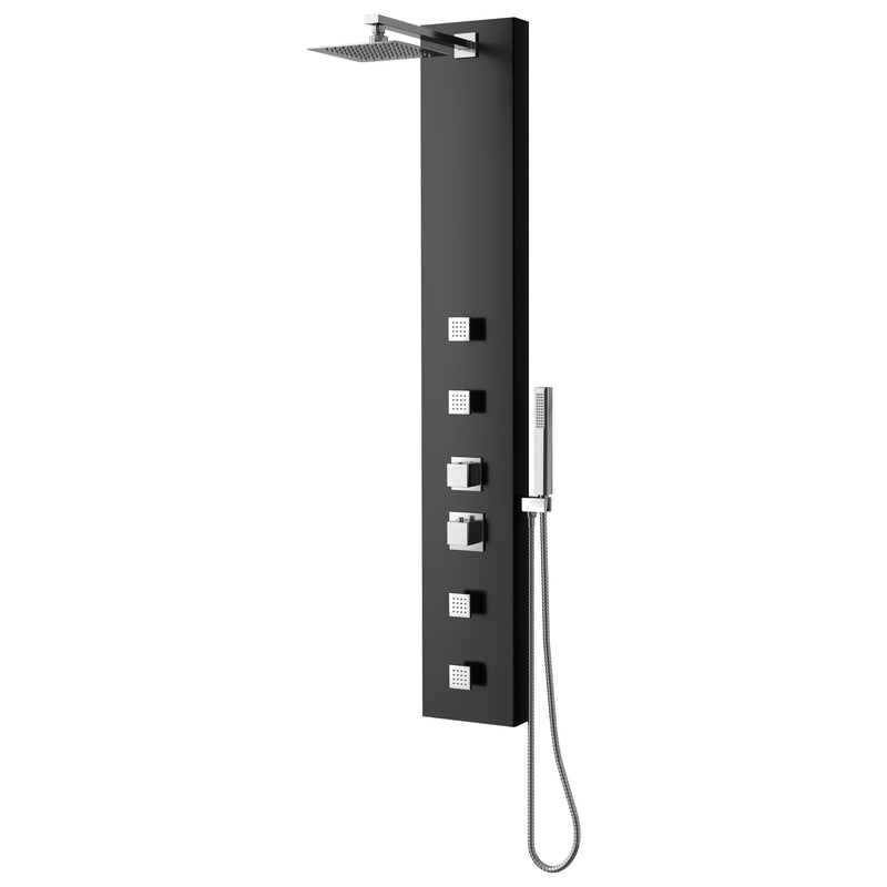 ANZZI SP-AZ012MB Monsoon shower panel system in matte black, main product photo