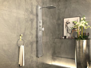 ANZZI SP-AZ015 Lann shower panel system in the listed finish, installed room view 1