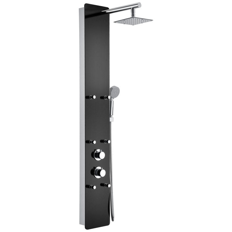 ANZZI SP-AZ018 Melody shower panel system in black deco-glass, main product photo