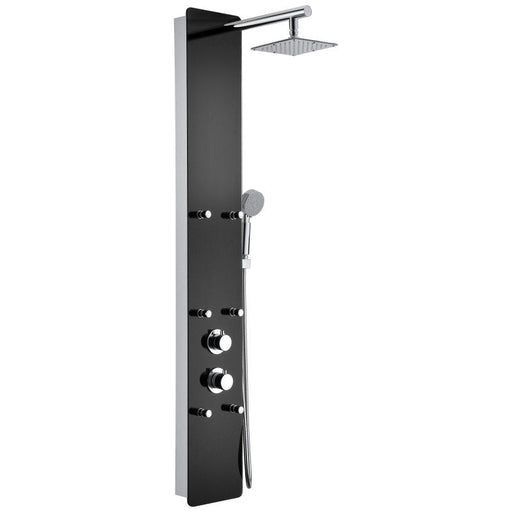 ANZZI SP-AZ018 Melody shower panel system in black deco-glass, main product photo