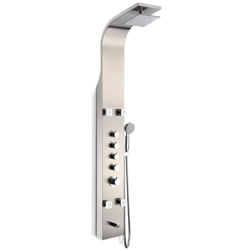 ANZZI SP-AZ022 Echo shower panel system in brushed steel, main product photo