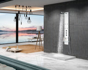 ANZZI SP-AZ028 Donna shower panel system in white, installed room view 1