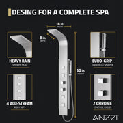 ANZZI SP-AZ035 VISOR shower panel system, dimension drawing