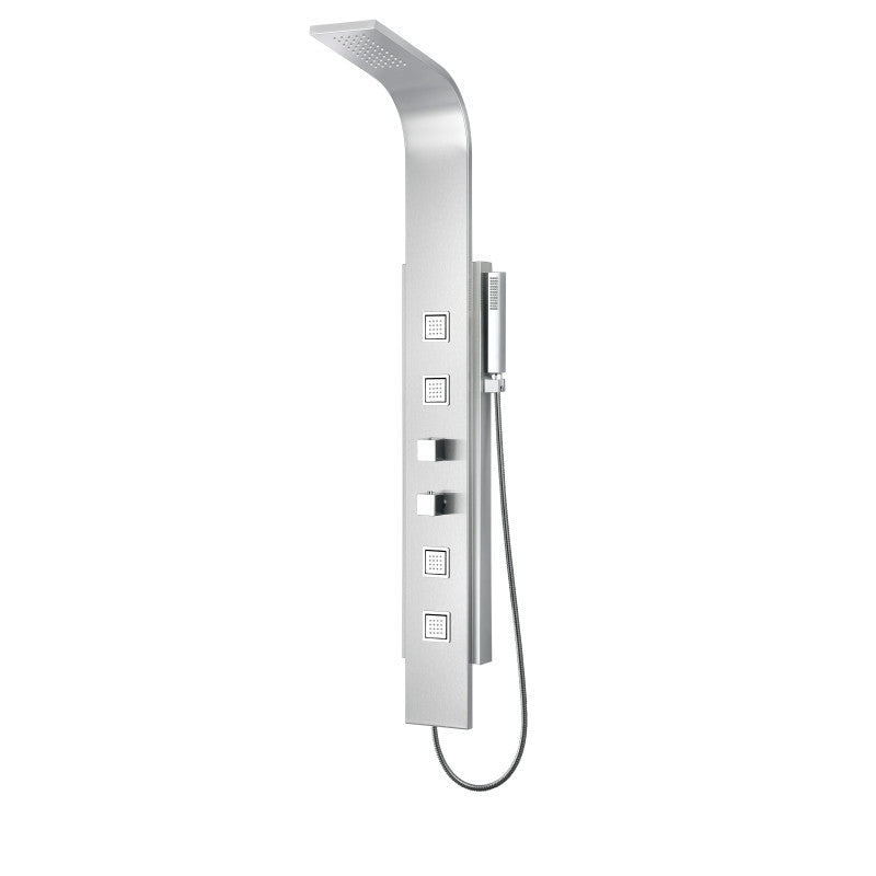 ANZZI SP-AZ035 VISOR shower panel system in brushed steel, main product photo