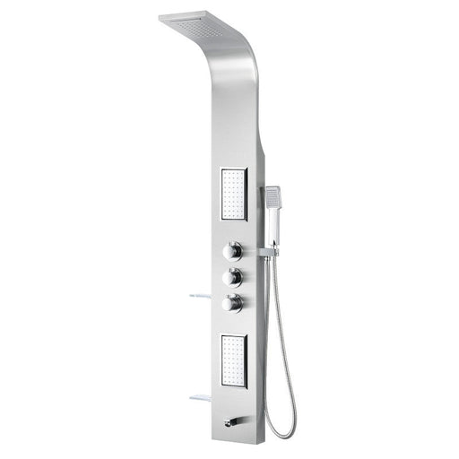 ANZZI SP-AZ042 FIELD shower panel system in brushed steel, main product photo