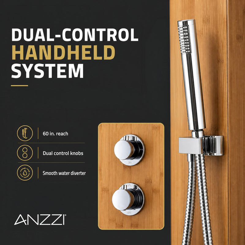 ANZZI SP-AZ061 Crane shower panel system, dimension drawing