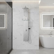 ANZZI SP-AZ075 Coastal shower panel system in brushed steel, installed room view 1