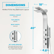 ANZZI SP-AZ077 Sans shower panel system, dimension drawing