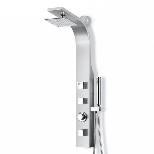 ANZZI SP-AZ077 Sans shower panel system in brushed steel, main product photo