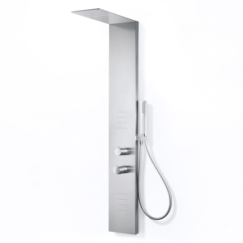 ANZZI SP-AZ079CH Collines shower panel system in polished chrome, white background view 1