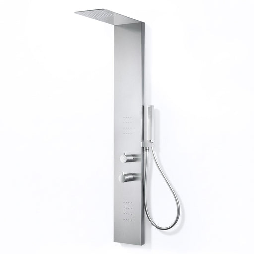 ANZZI SP-AZ079CH Collines shower panel system in polished chrome, white background view 1