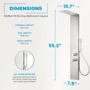 ANZZI SP-AZ079MB Collines shower panel system, dimension drawing 1 #4