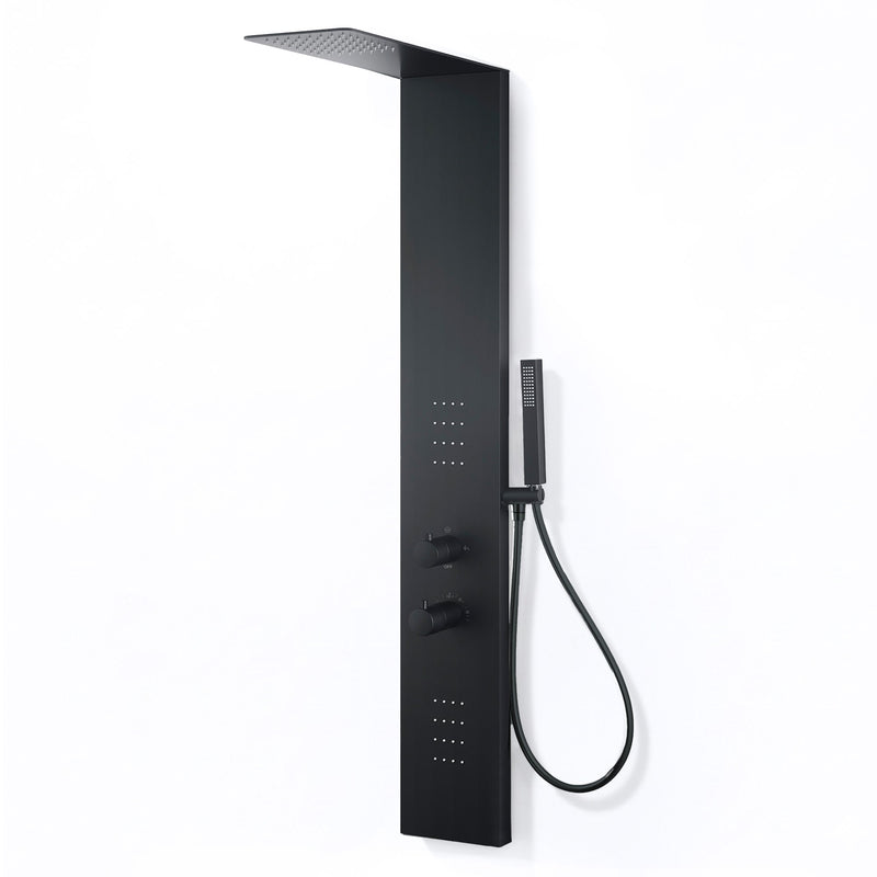 ANZZI SP-AZ079MB Collines shower panel system in matte black, main product photo