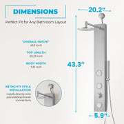 ANZZI SP-AZ080BN Beverly shower panel system, dimension drawing 1 #4
