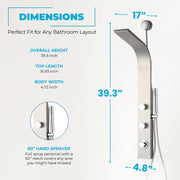ANZZI SP-AZ081BN Cici shower panel system, dimension drawing 0 #4
