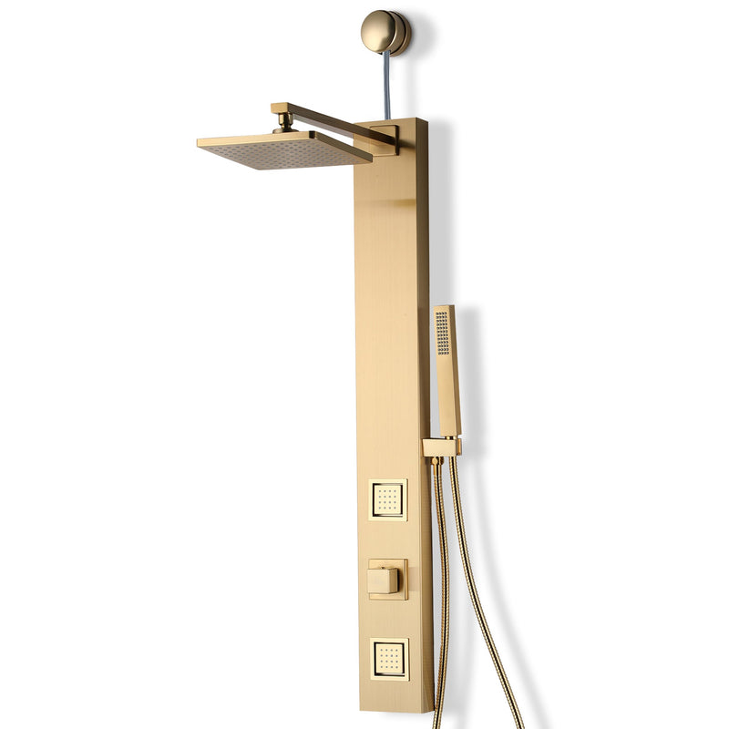 ANZZI SP-AZ082BG Dion shower panel system in brushed gold, main product photo