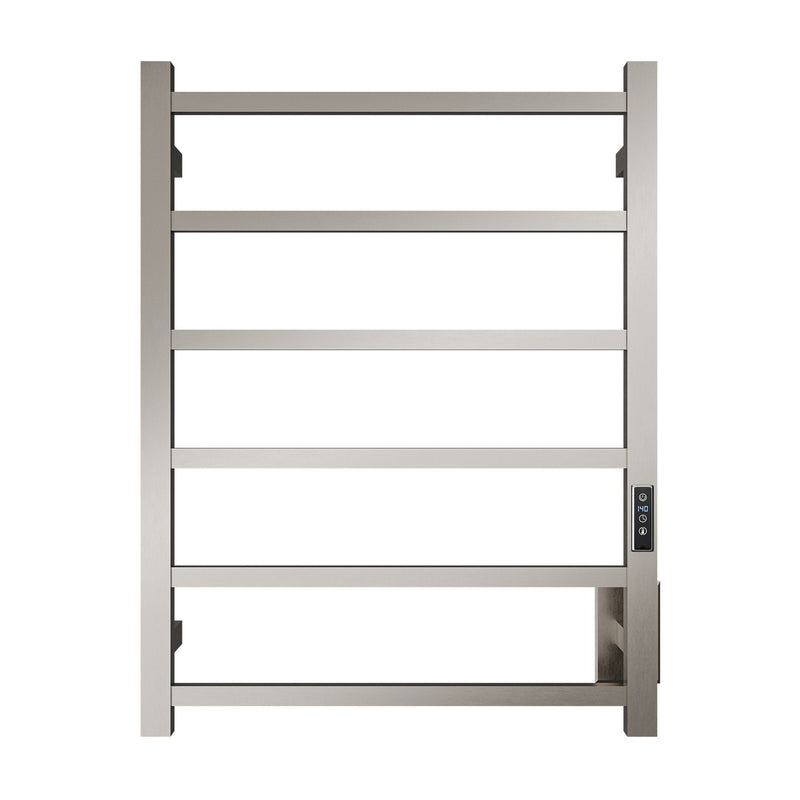 ANZZI TW-AZ014BN Charles towel warmer in Brushed Nickel, white background view 2