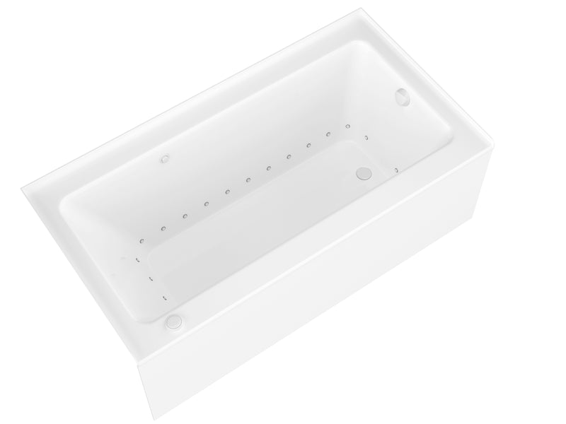 Atlantis 3060SHAR alcove bathtub, white acrylic, three-quarter product view