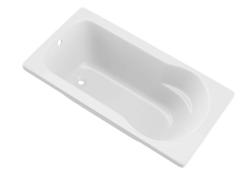 Atlantis 3260Z drop-in bathtub, white acrylic, three-quarter product view