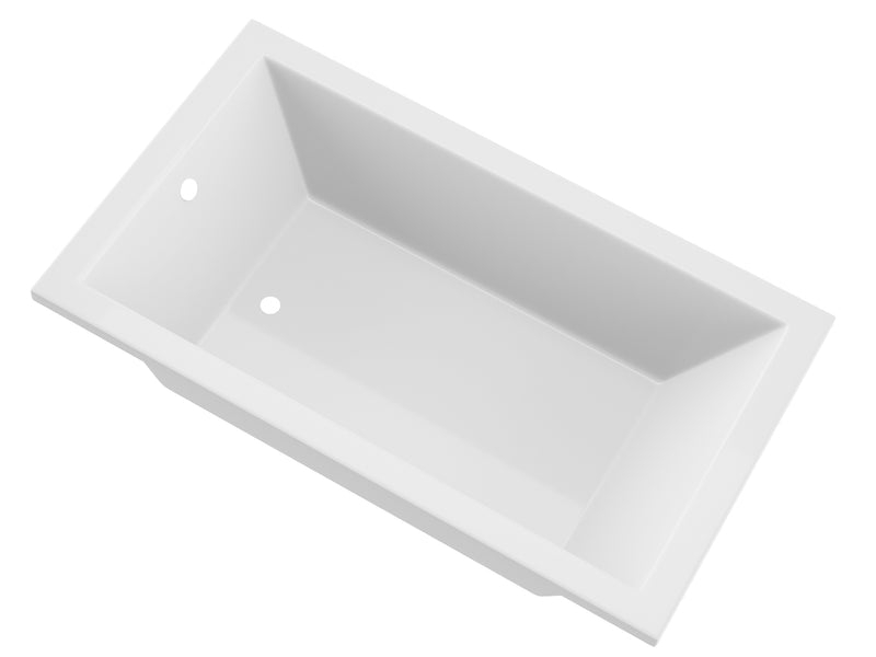 Atlantis 3266VN drop-in bathtub, white acrylic, three-quarter product view