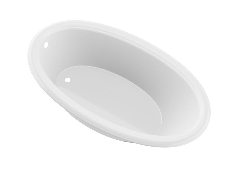 Atlantis 3660P drop-in bathtub, white acrylic, three-quarter product view