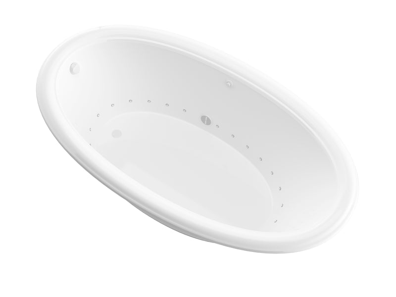 Atlantis 3660PAR drop-in bathtub, white acrylic, three-quarter product view