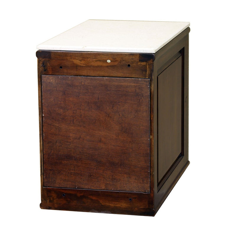 Bellaterra Home 202016A-BRIDGE-CR Bridge 17.5" storage cabinet, Walnut, back view